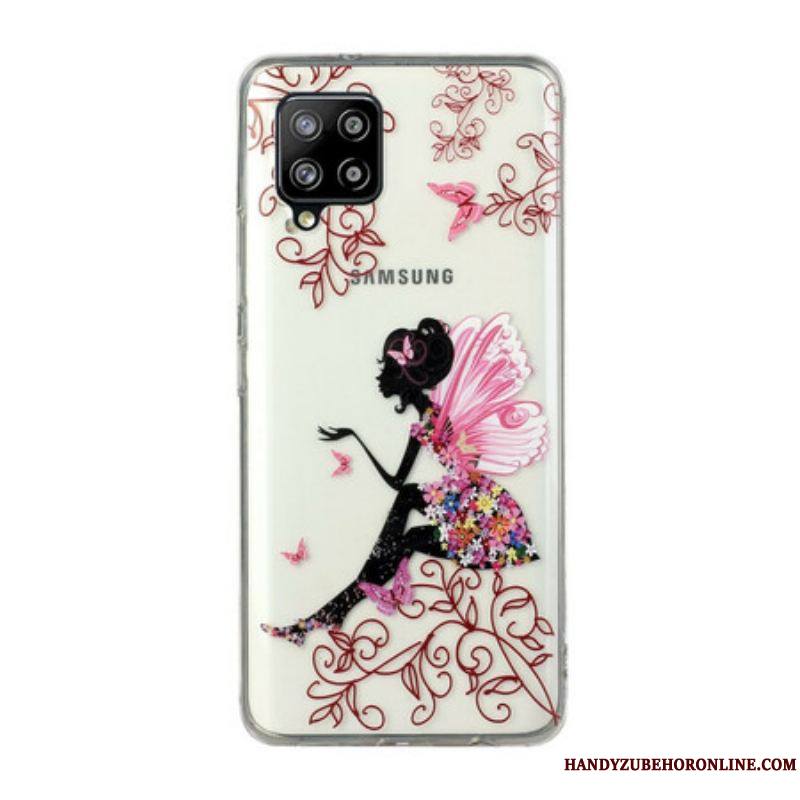 Coque Samsung Galaxy A12 / M12 Transparente Fée Fleurie