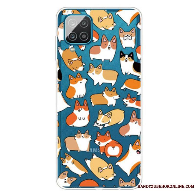 Coque Samsung Galaxy A12 / M12 Transparente Multiples Chiens