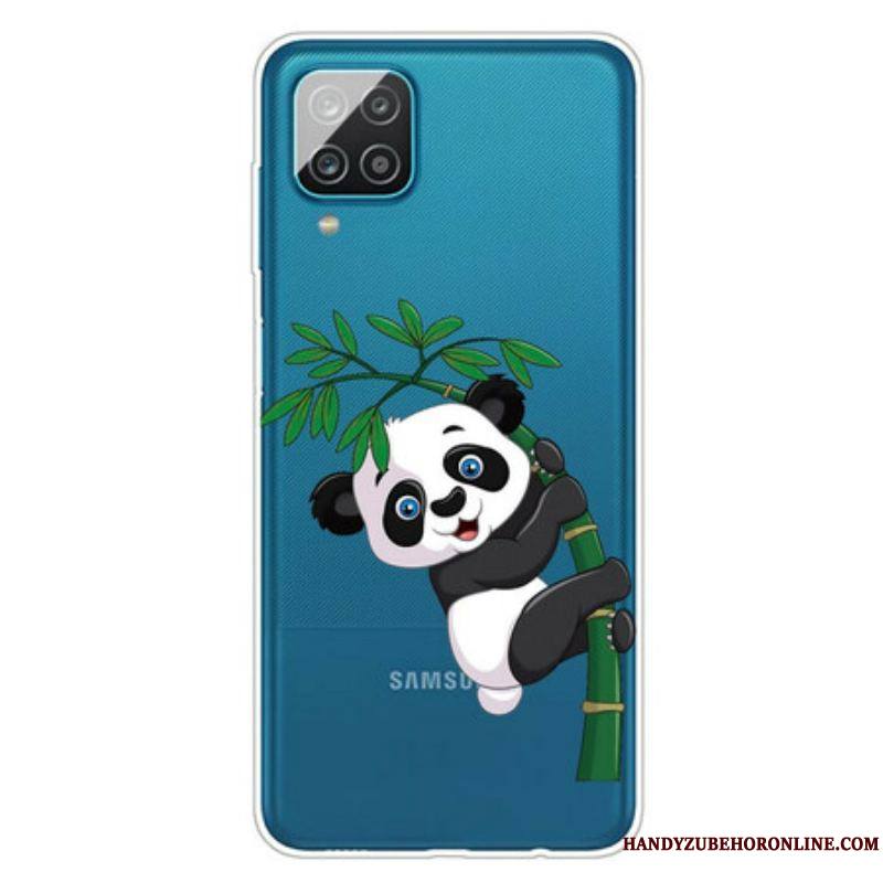 Coque Samsung Galaxy A12 / M12 Transparente Panda Sur Le Bambou