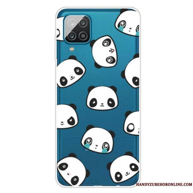 Coque Samsung Galaxy A12 / M12 Transparente Pandas Sentimentaux