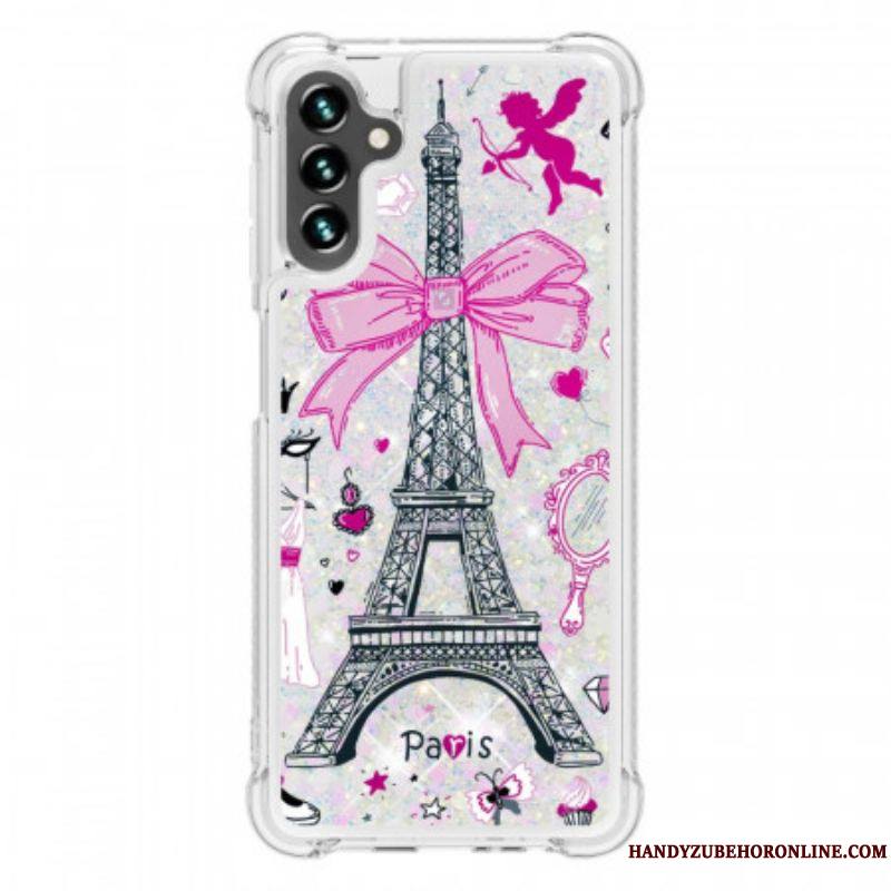 Coque Samsung Galaxy A13 5G / A04s La Tour Eiffel Paillettes