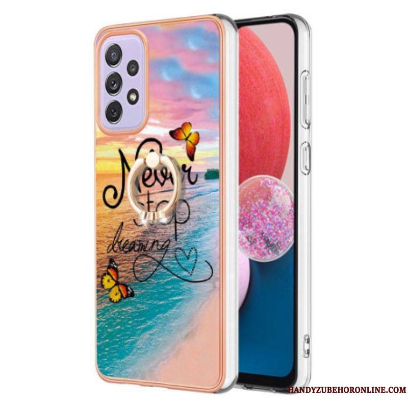 Coque Samsung Galaxy A13 Anneau-Support Never Stop Dreaming