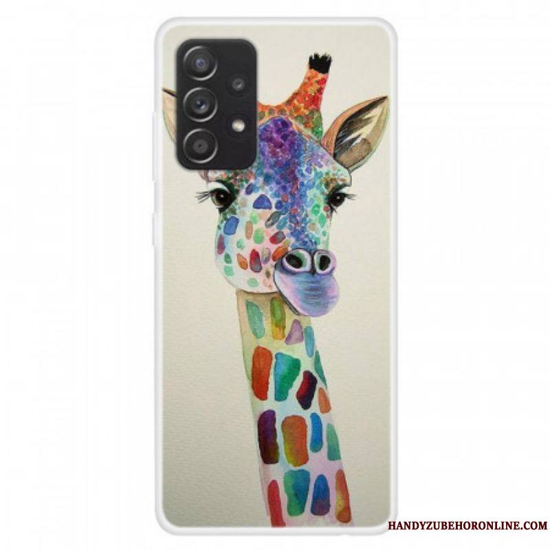 Coque Samsung Galaxy A13 Girafe Colorée