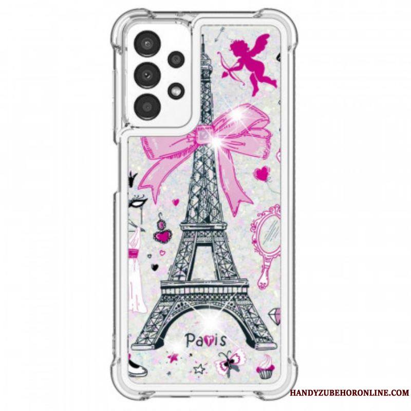 Coque Samsung Galaxy A13 La Tour Eiffel Paillettes