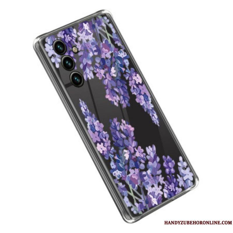 Coque Samsung Galaxy A14 5G / A14 Transparente Fleurs Violettes