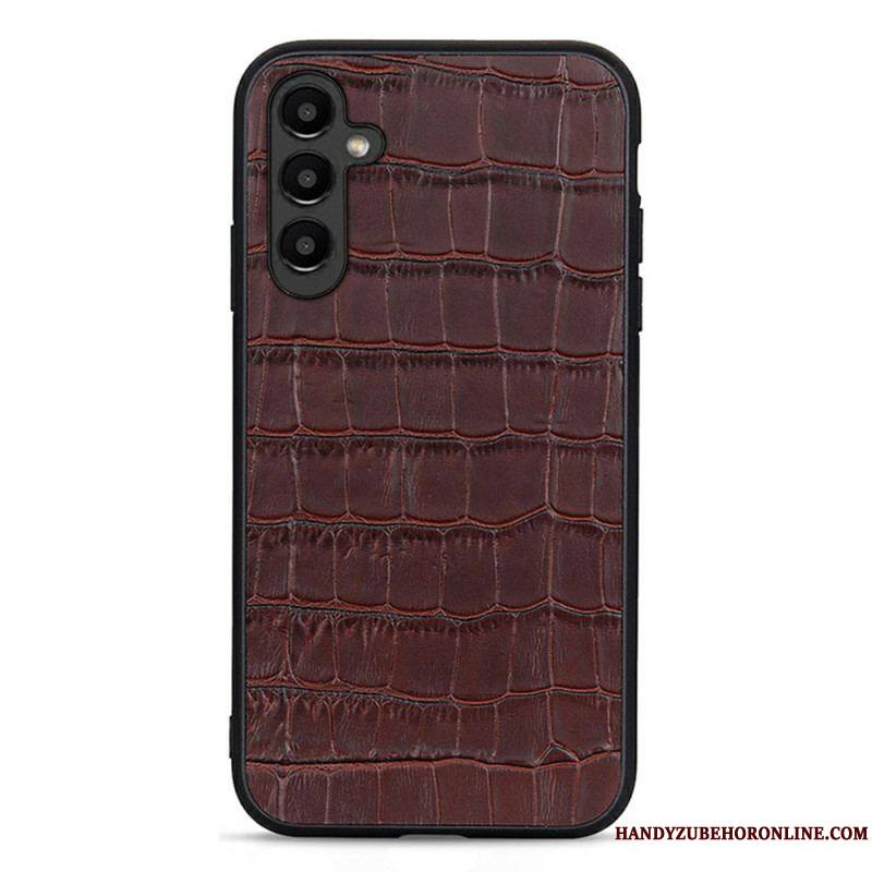 Coque Samsung Galaxy A14 5G / A14 Véritable Cuir Style Crocodile