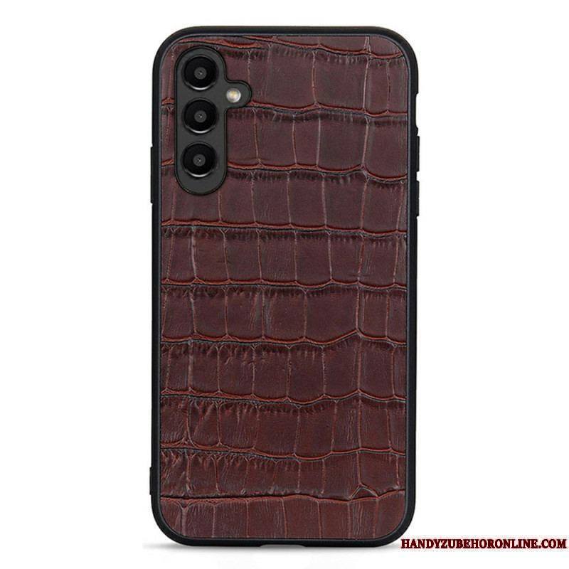 Coque Samsung Galaxy A14 5G / A14 Véritable Cuir Style Crocodile