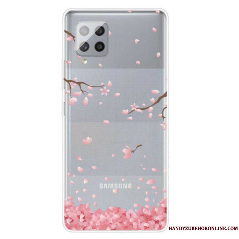 Coque Samsung Galaxy A42 5G Branches à Fleurs