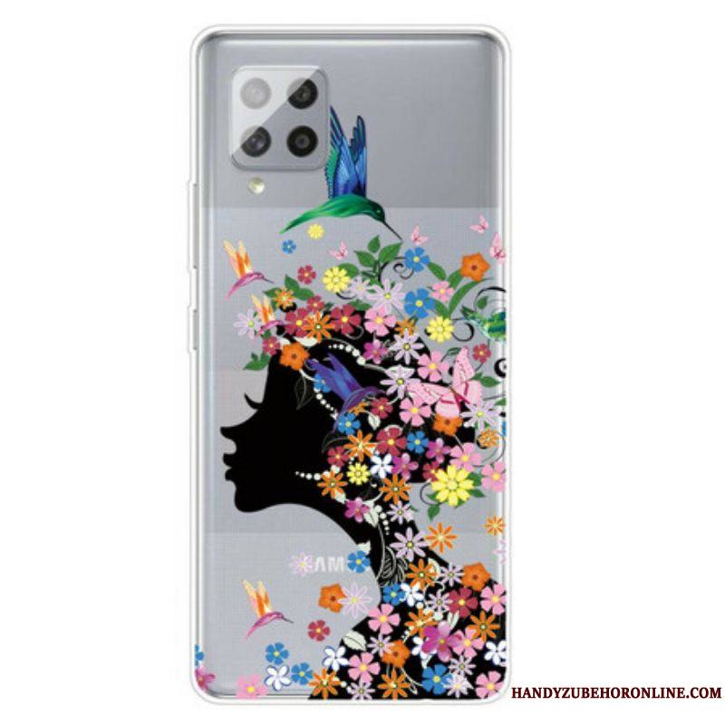 Coque Samsung Galaxy A42 5G  Jolie Tête Fleurie