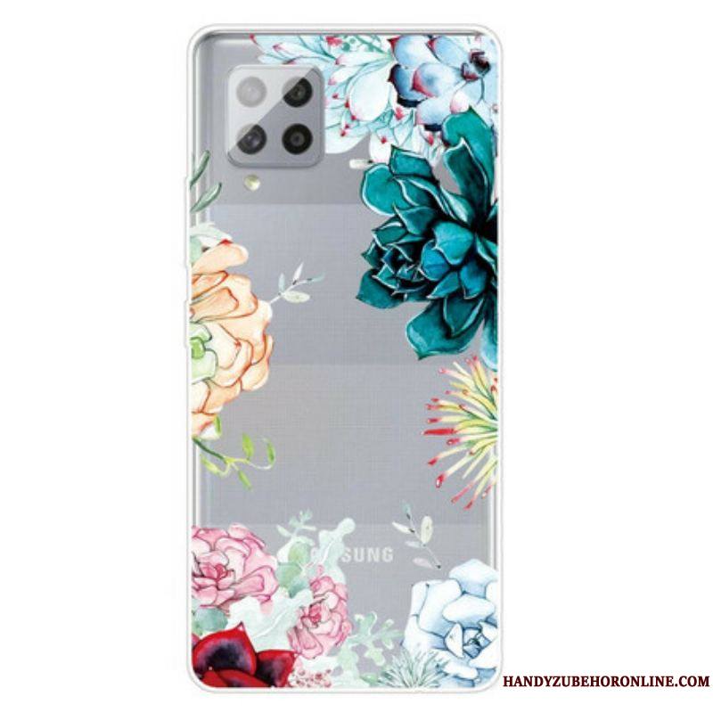 Coque Samsung Galaxy A42 5G Transparente Fleurs Aquarelle