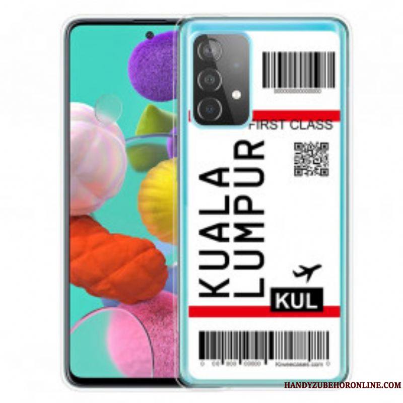 Coque Samsung Galaxy A52 4G / A52 5G / A52s 5G Boarding Pass to Kuala Lumpur