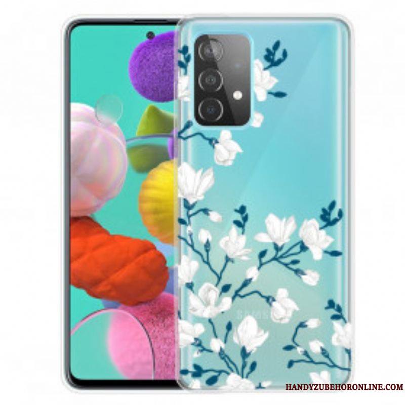 Coque Samsung Galaxy A52 4G / A52 5G / A52s 5G Fleurs Blanches