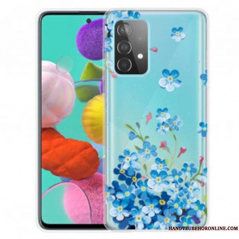 Coque Samsung Galaxy A52 4G / A52 5G / A52s 5G Fleurs Bleues