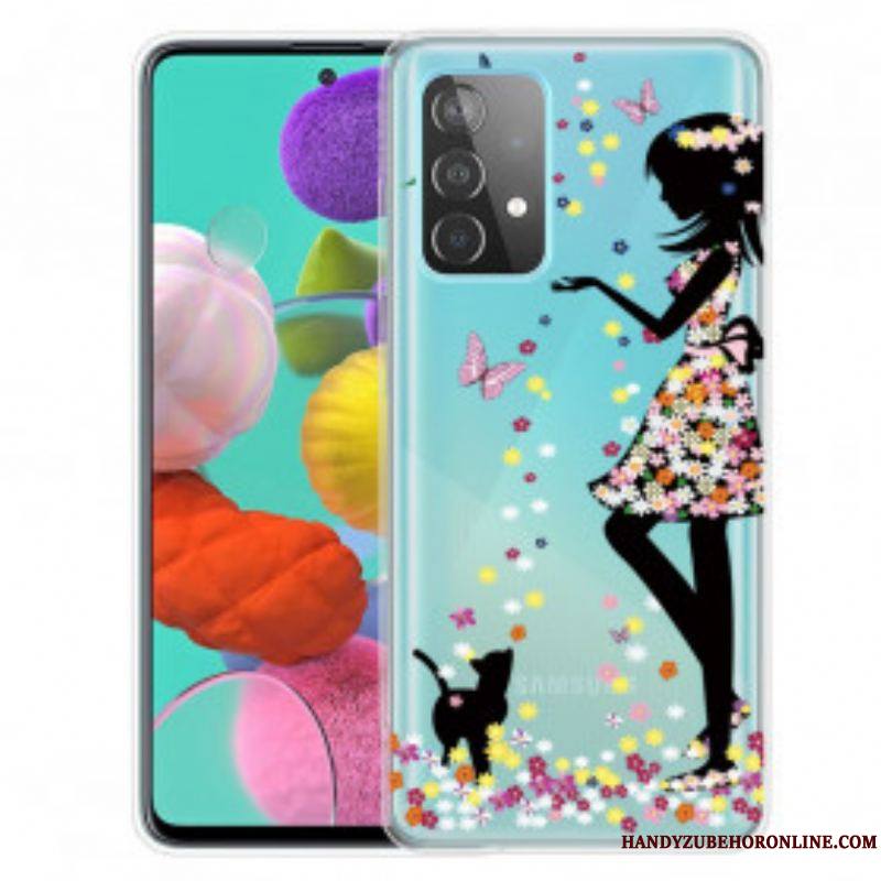 Coque Samsung Galaxy A52 4G / A52 5G / A52s 5G Jolie Tête Fleurie