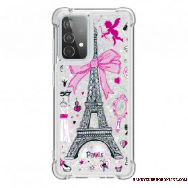 Coque Samsung Galaxy A52 4G / A52 5G / A52s 5G La Tour Eiffel Paillettes