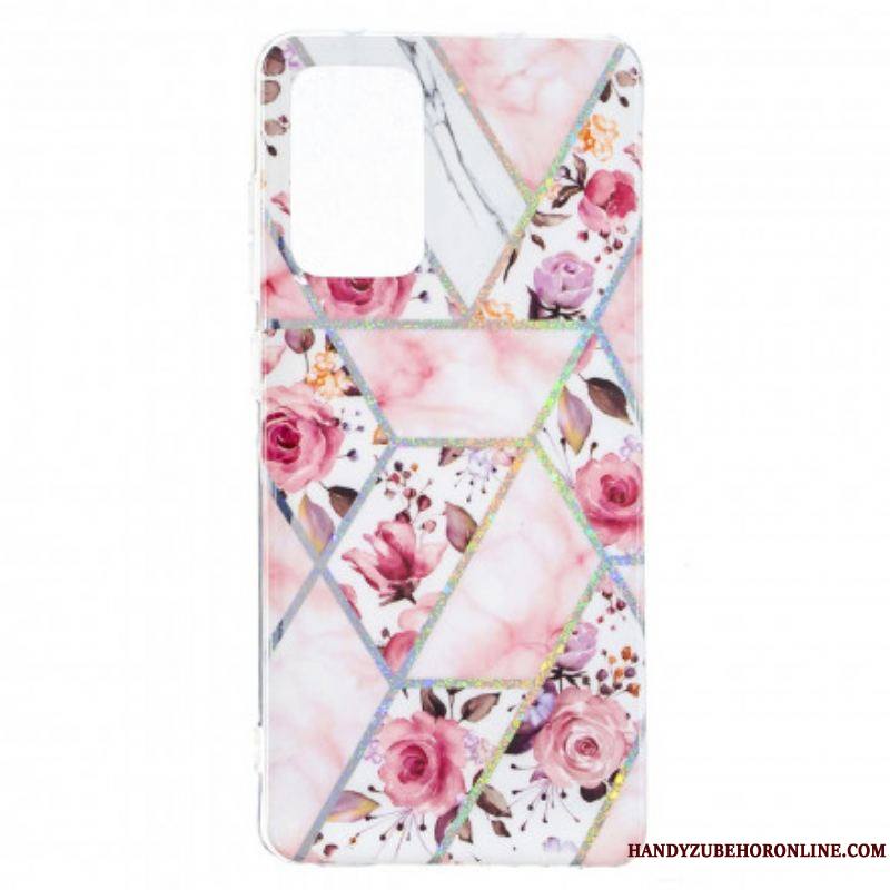 Coque Samsung Galaxy A52 4G / A52 5G / A52s 5G Marbrée Fleurs