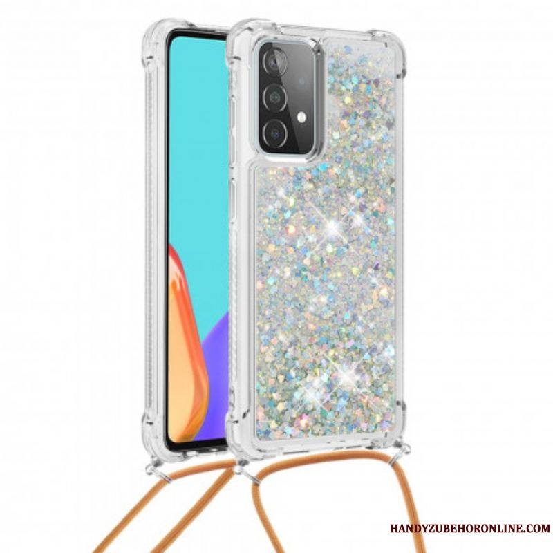 Coque Samsung Galaxy A52 4G / A52 5G / A52s 5G Paillettes avec Cordon