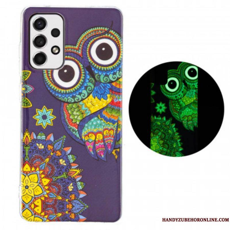 Coque Samsung Galaxy A53 5G Hibou Mandala Fluorescente