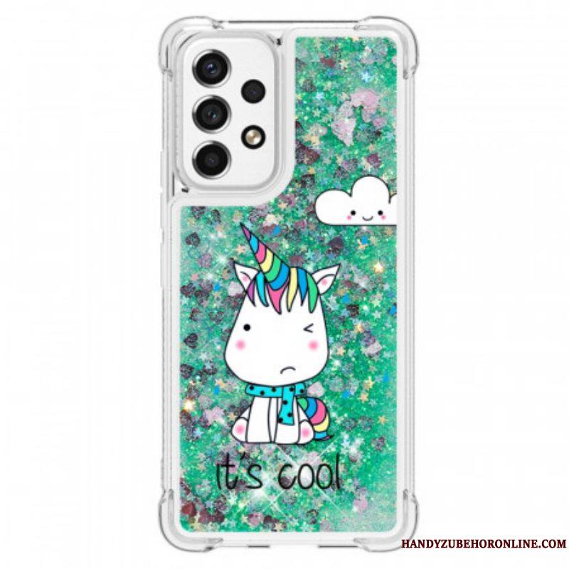 Coque Samsung Galaxy A53 5G Licorne Paillettes