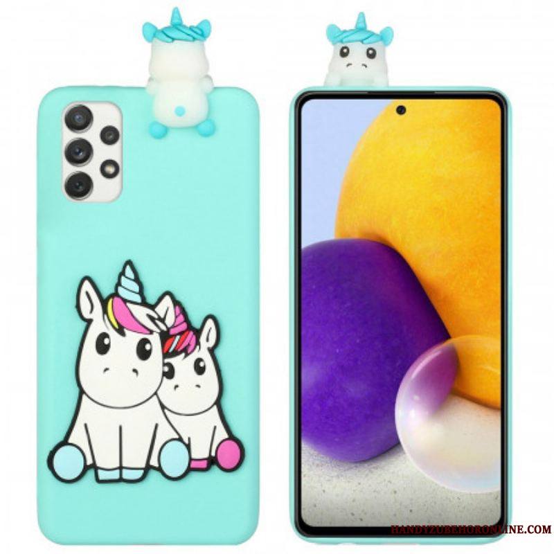 Coque Samsung Galaxy A53 5G Licornes 3D