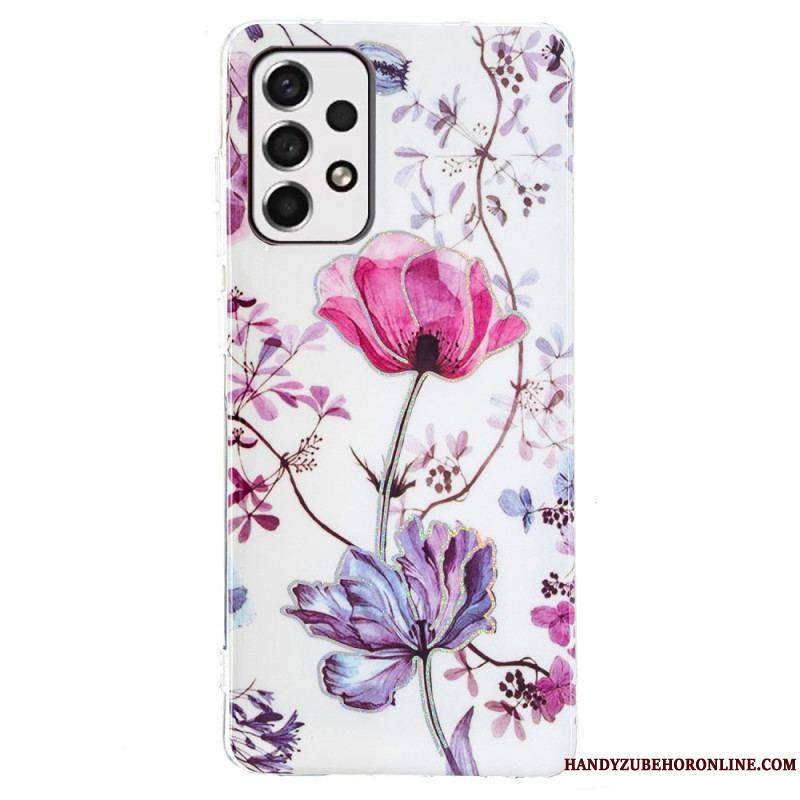 Coque Samsung Galaxy A53 5G Marbrée Fleurs