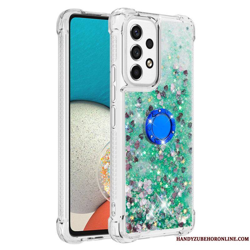 Coque Samsung Galaxy A53 5G Paillettes avec Anneau-Support