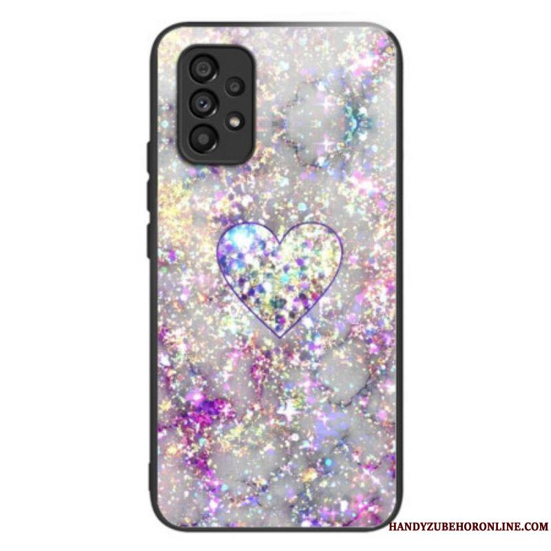 Coque Samsung Galaxy A53 5G Verre Trempé Coeur à Paillettes