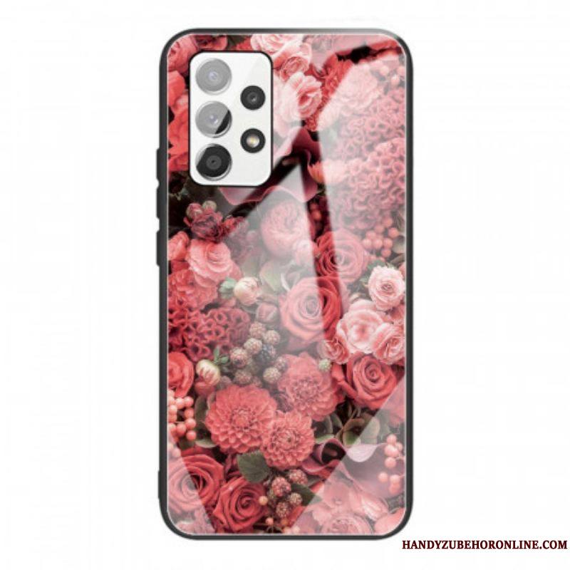 Coque Samsung Galaxy A53 5G Verre trempé Fleurs Roses