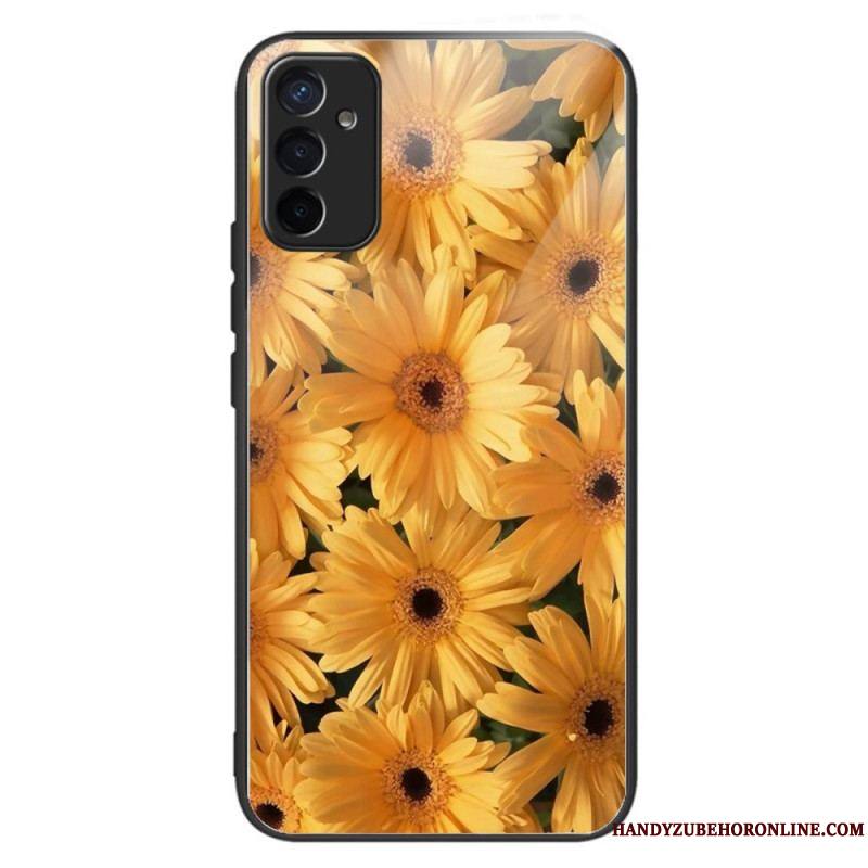 Coque Samsung Galaxy M13 Verre Trempé Fleurs de Soleil