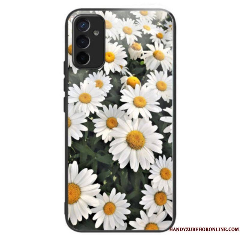 Coque Samsung Galaxy M13 Verre Trempé Marguerites