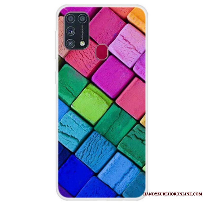 Coque Samsung Galaxy M31 Cubes Colorés