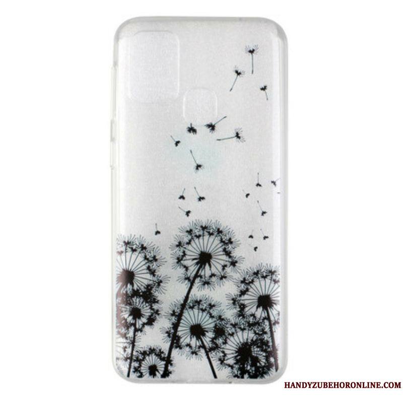 Coque Samsung Galaxy M31 Transparente Pissenlits Noirs