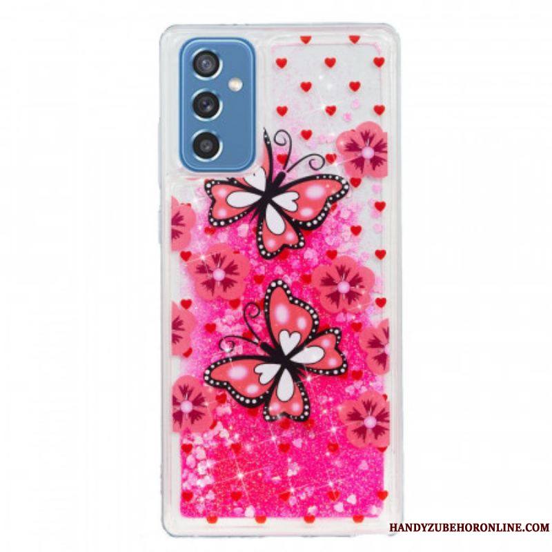 Coque Samsung Galaxy M52 5G Papillons Roses