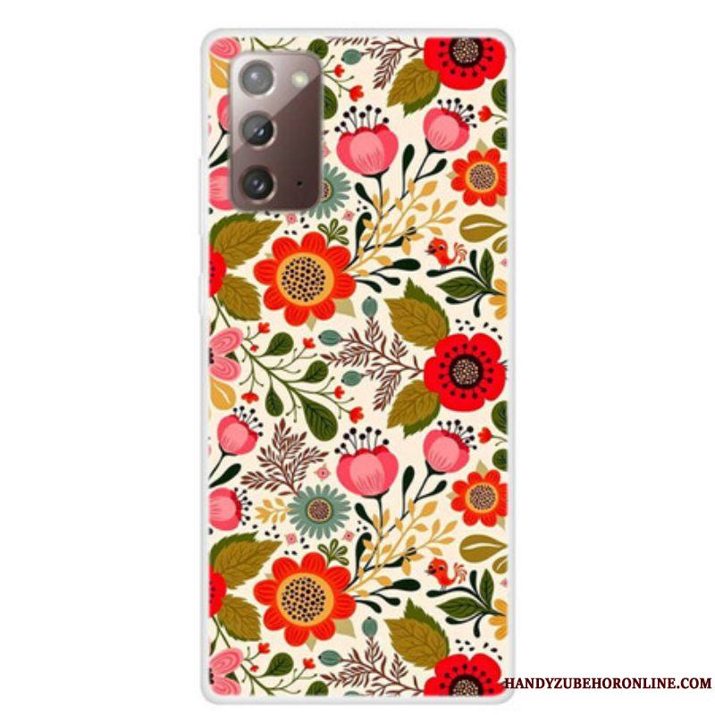 Coque Samsung Galaxy Note 20 Tapisserie Fleurie