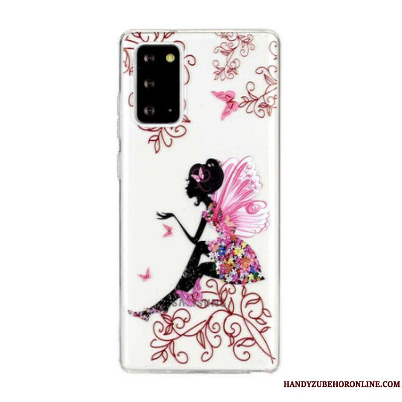 Coque Samsung Galaxy Note 20 Transparente Fée Fleurie