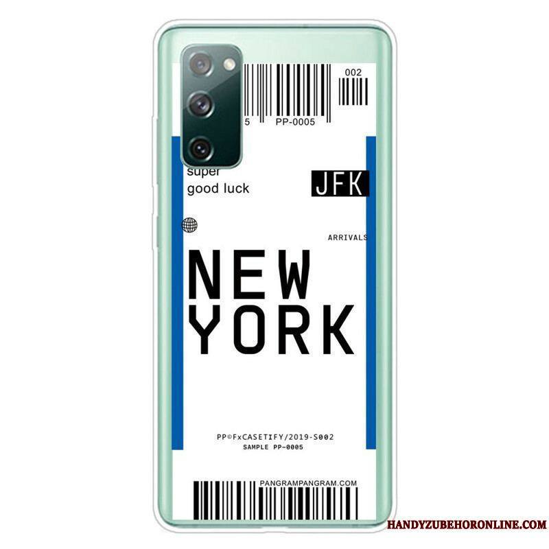 Coque Samsung Galaxy S20 FE Boarding Pass to New York