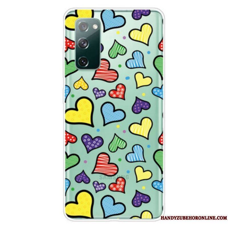 Coque Samsung Galaxy S20 FE Coeurs Multicolors