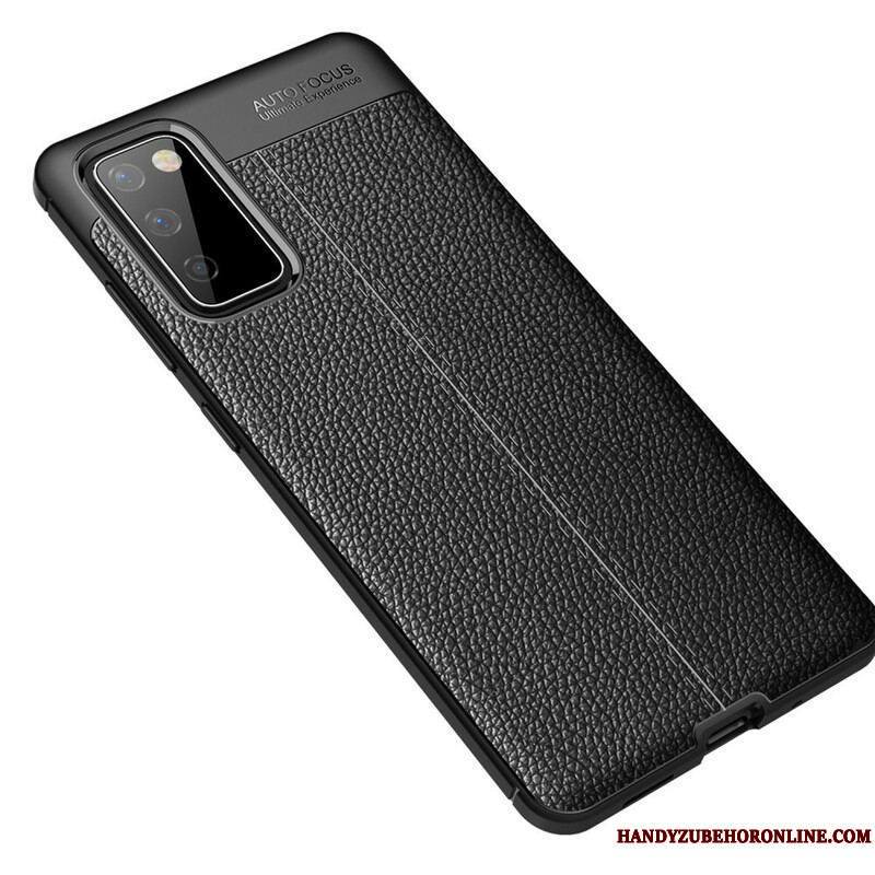 Coque Samsung Galaxy S20 FE Effet Cuir Litchi Double Line