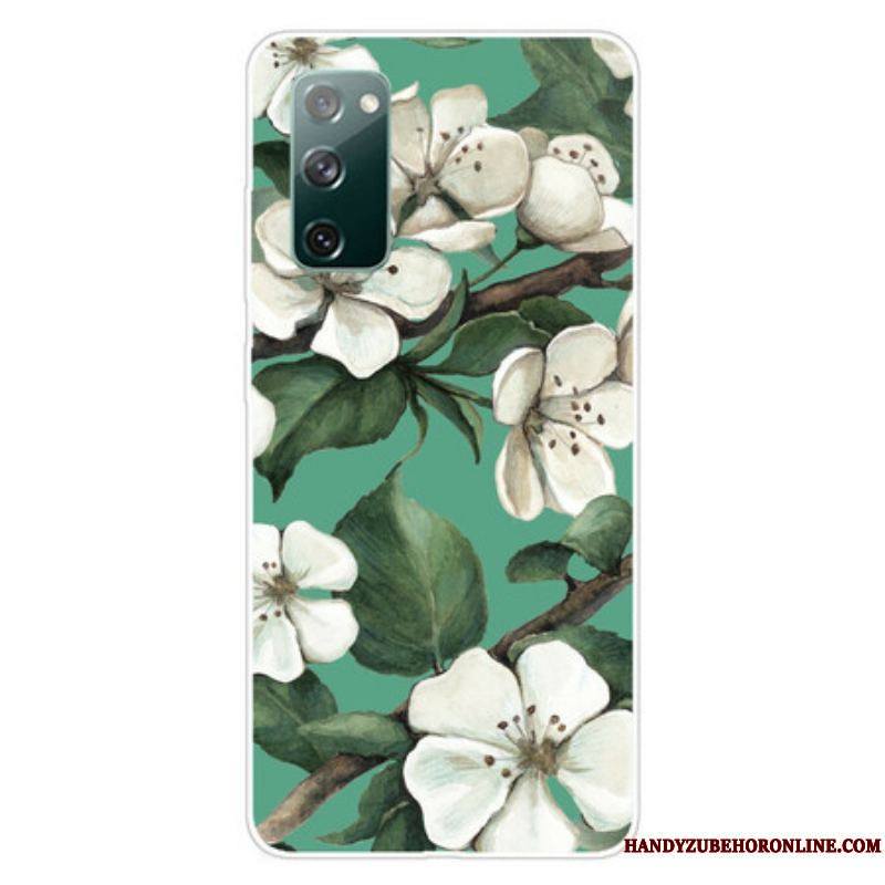 Coque Samsung Galaxy S20 FE Fleurs Blanches Peintes