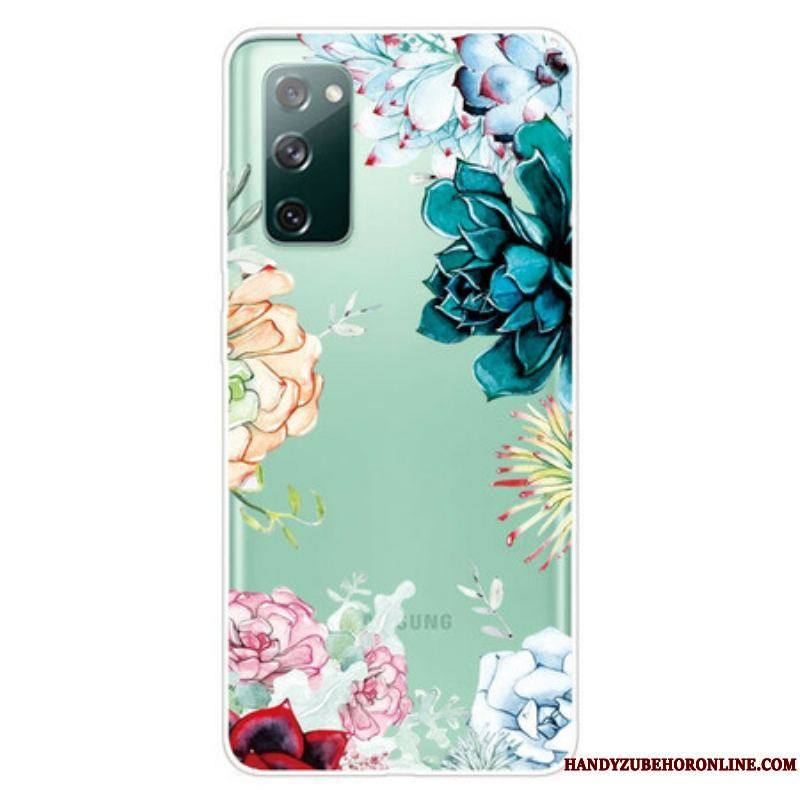 Coque Samsung Galaxy S20 FE Transparente Fleurs Aquarelle