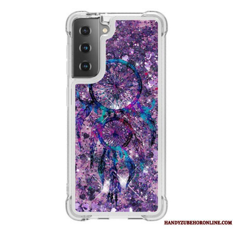 Coque Samsung Galaxy S21 5G Attrape Rêves Paillettes