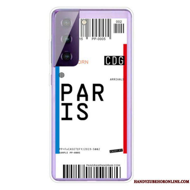 Coque Samsung Galaxy S21 5G Boarding Pass to Paris