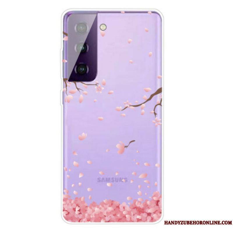 Coque Samsung Galaxy S21 5G Branches à Fleurs