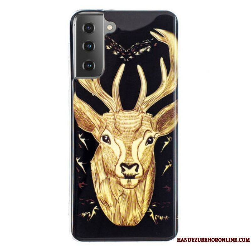 Coque Samsung Galaxy S21 5G Cerf Majestueux Fluorescente