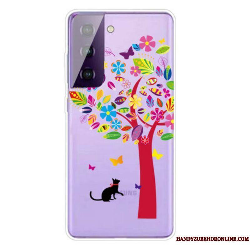 Coque Samsung Galaxy S21 5G Chat sous l'Arbre