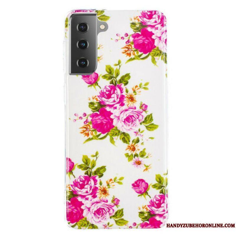 Coque Samsung Galaxy S21 5G Fleurs Liberty Fluorescente