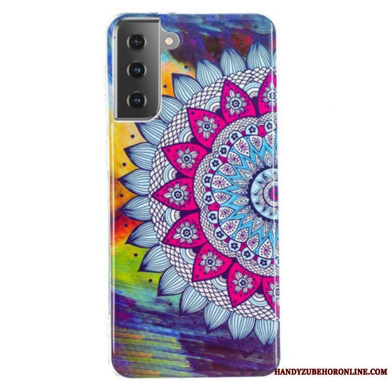 Coque Samsung Galaxy S21 5G Mandala Coloré Fluorescente