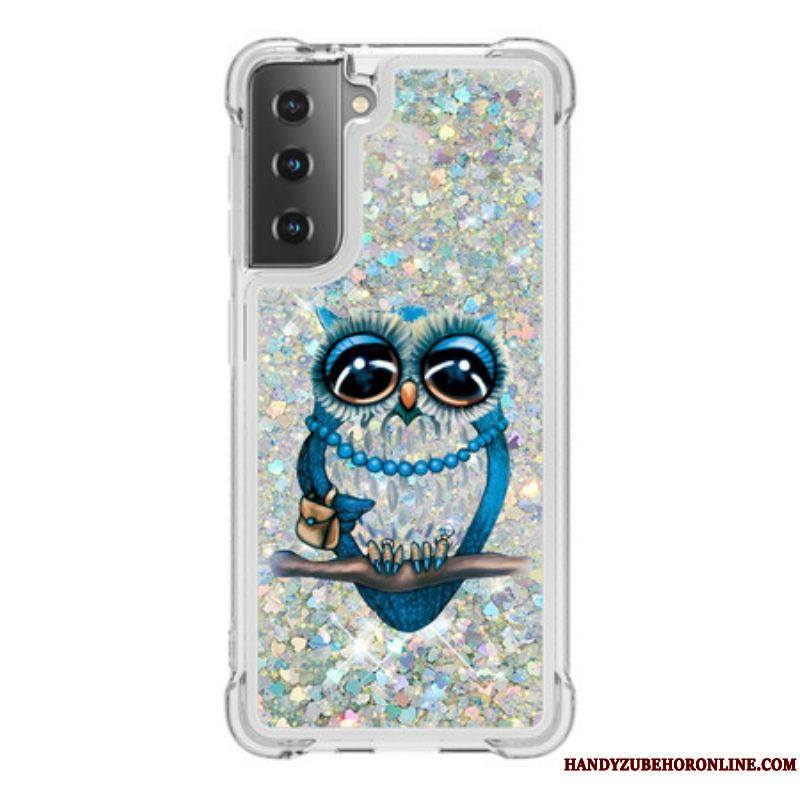 Coque Samsung Galaxy S21 5G Miss Hibou Paillettes