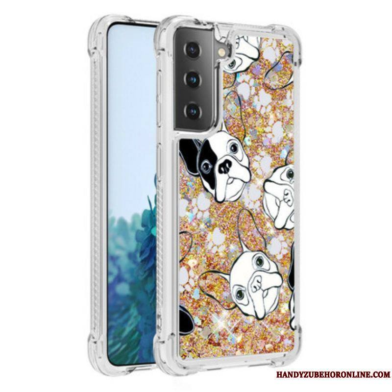 Coque Samsung Galaxy S21 5G Mr Chien Paillettes