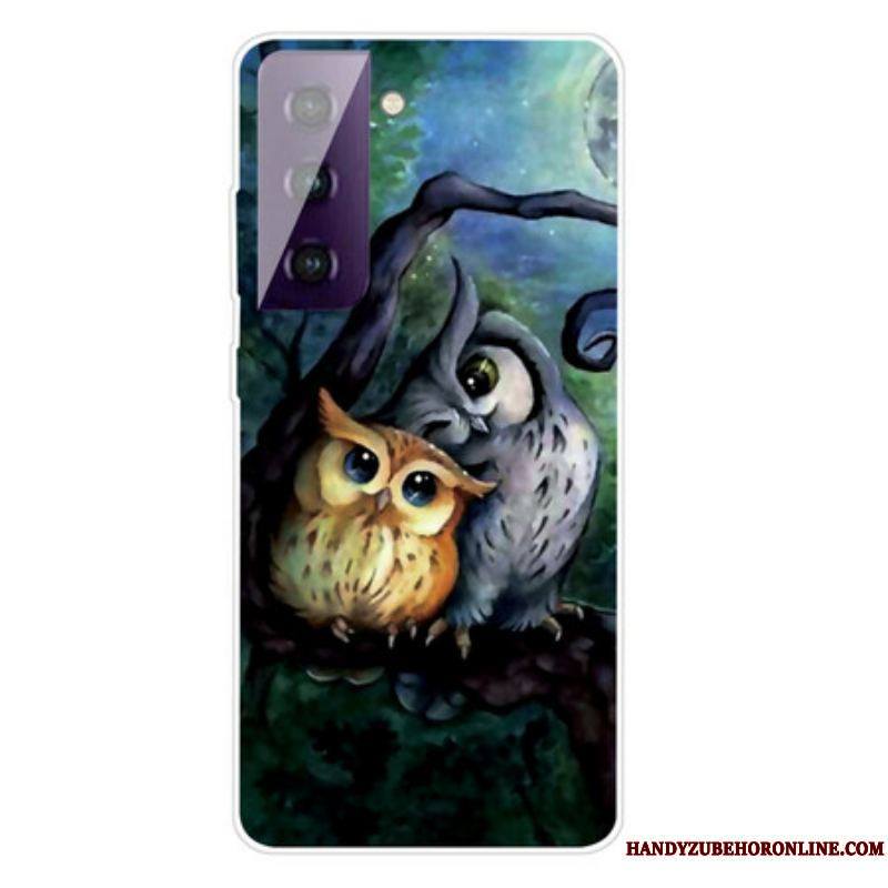 Coque Samsung Galaxy S21 5G Peinture Hiboux